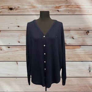 Tommy Hilfiger Navy Blue Button Front Cardigan Sweater Size:XL